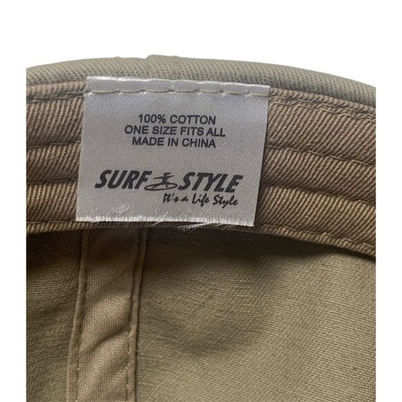 Surf Style Gulf Shore Alabama Beige Logo Strapback Hat,Cap OSFM - Picture 6 of 6